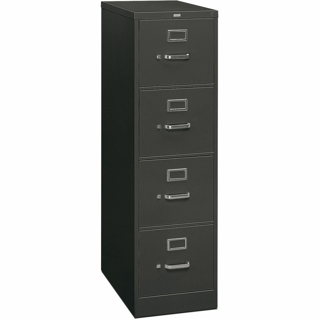 Image of HON® 310 Series Vertical File, 4 Letter-Size File Drawers, Charcoal, 15" X 26.5" X 52"