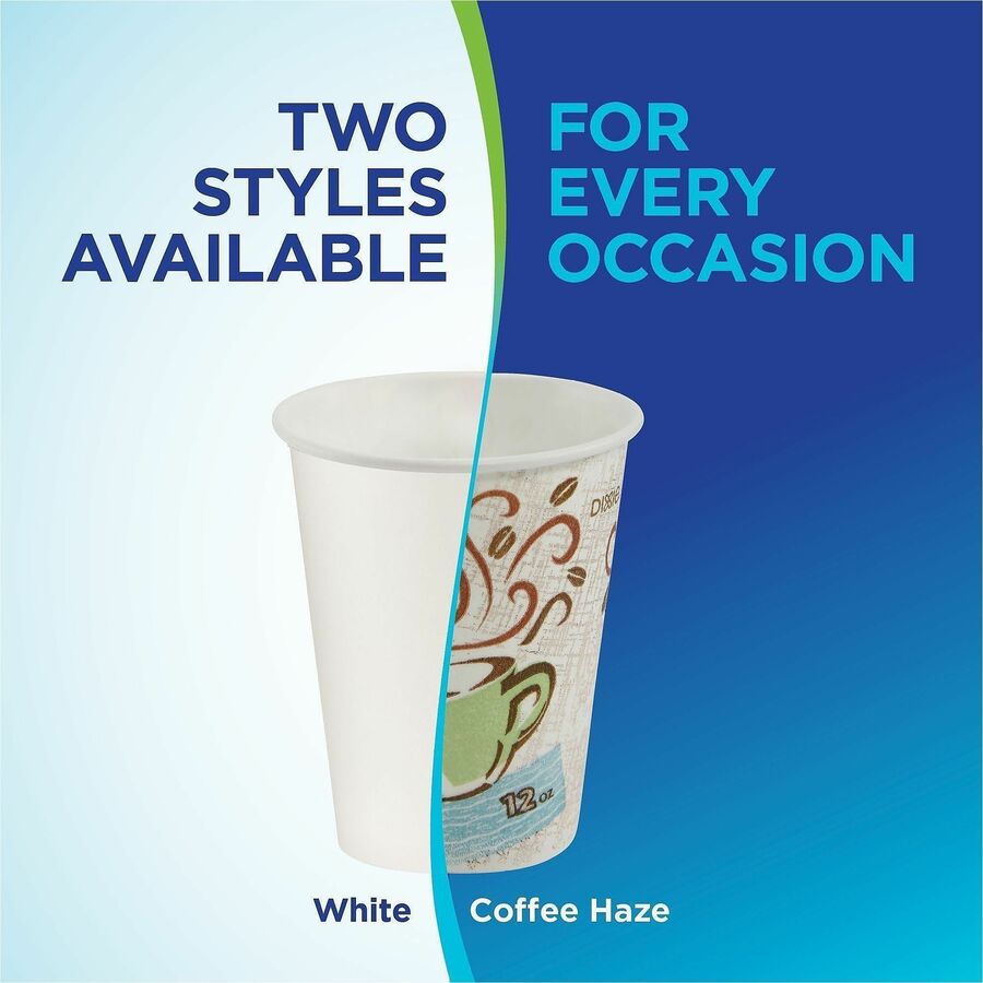 Image of Dixie 5356DX PerfecTouch 16 oz Insulated Paper Hot Coffee Cups by GP Pro, 16 fl oz, Coffee Haze, Paper, Hot Drink, Coffee, 25 / Pack