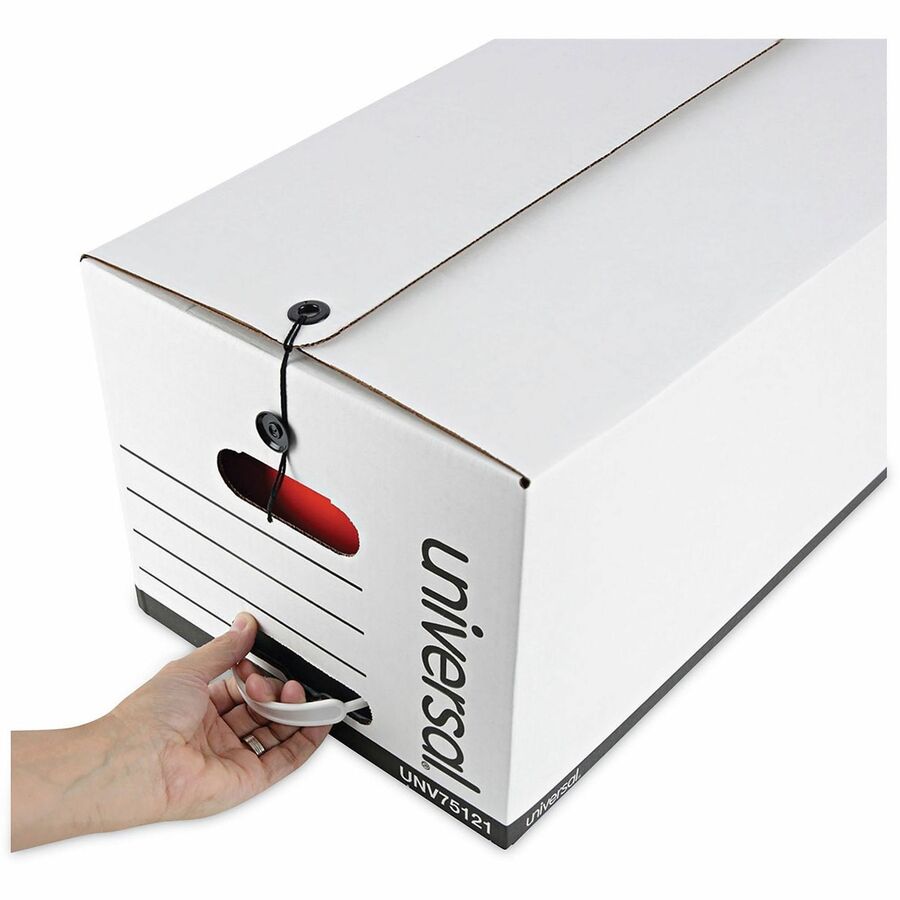 Image of Universal® Deluxe Quick Set-Up String-And-Button Boxes, Letter Files, White, 12/carton