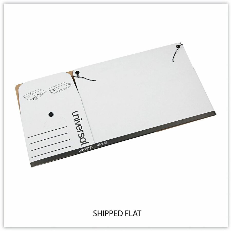 Image of Universal® Deluxe Quick Set-Up String-And-Button Boxes, Letter Files, White, 12/carton