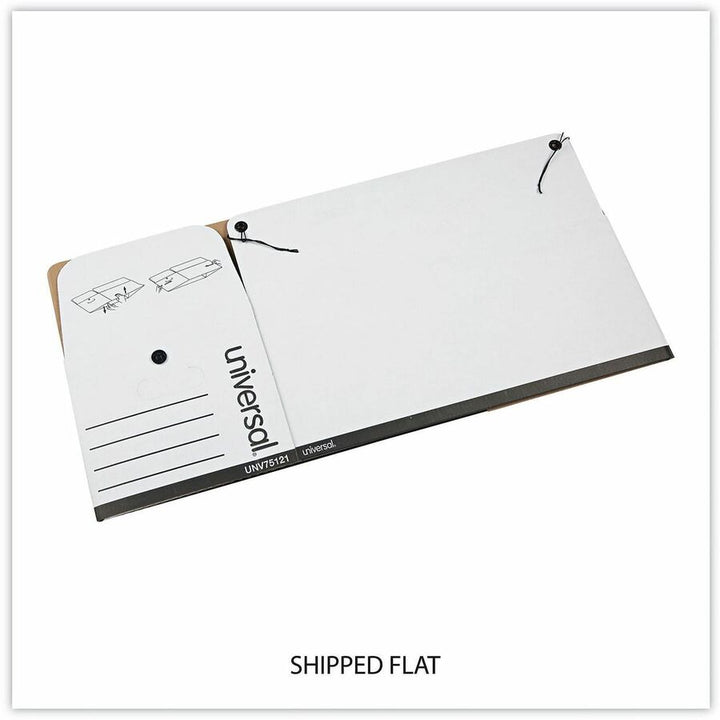 Image of Universal® Deluxe Quick Set-Up String-And-Button Boxes, Letter Files, White, 12/carton