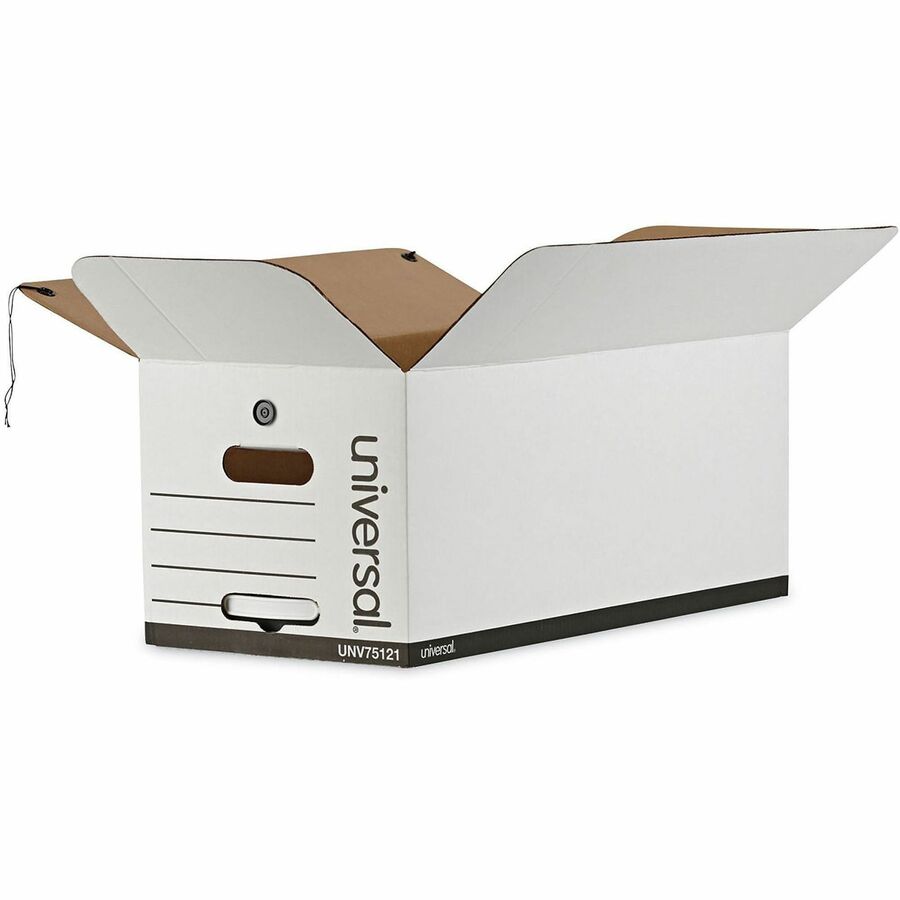 Image of Universal® Deluxe Quick Set-Up String-And-Button Boxes, Letter Files, White, 12/carton