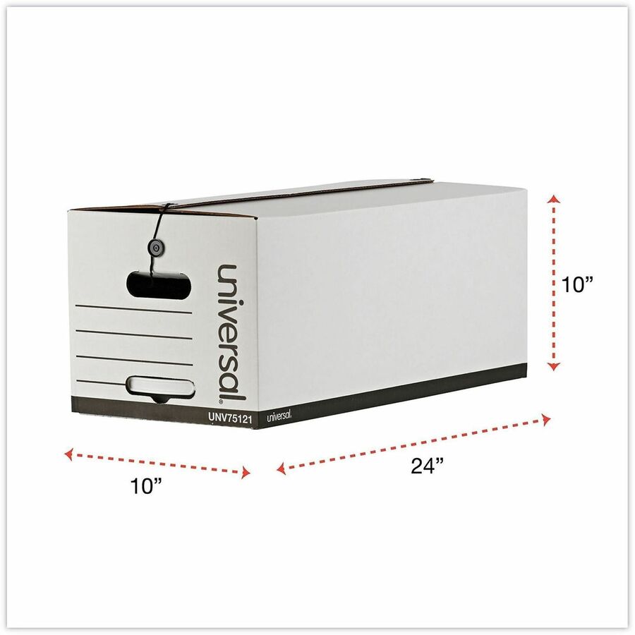 Image of Universal® Deluxe Quick Set-Up String-And-Button Boxes, Letter Files, White, 12/carton