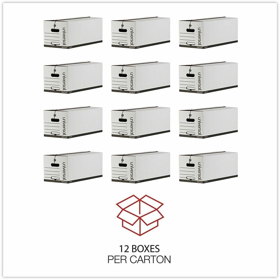 Image of Universal® Deluxe Quick Set-Up String-And-Button Boxes, Letter Files, White, 12/carton