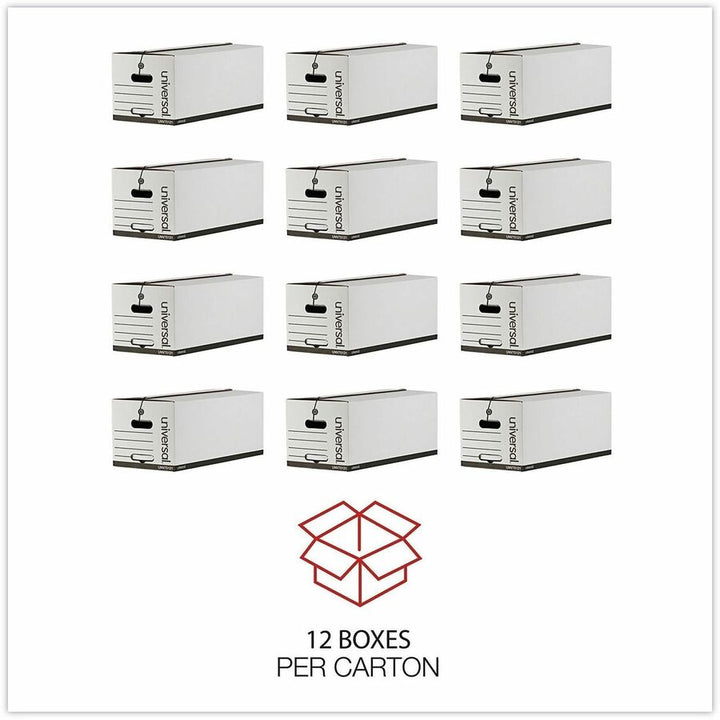 Image of Universal® Deluxe Quick Set-Up String-And-Button Boxes, Letter Files, White, 12/carton