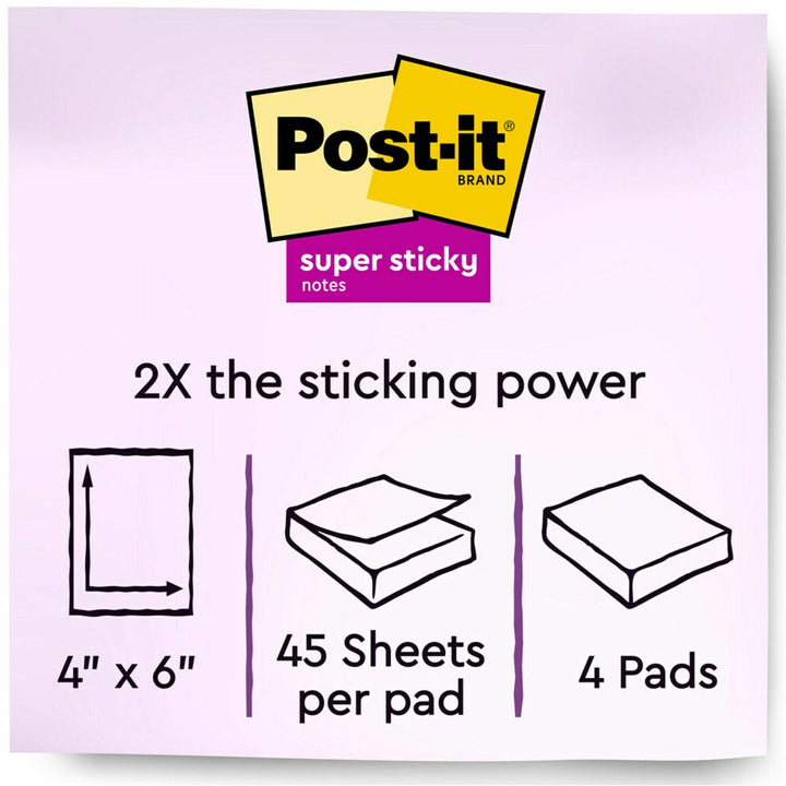 Image of 3M Super Sticky Pads,Rld,4"x6",45SH/PD,4 PD/PK,Riodejaneiro