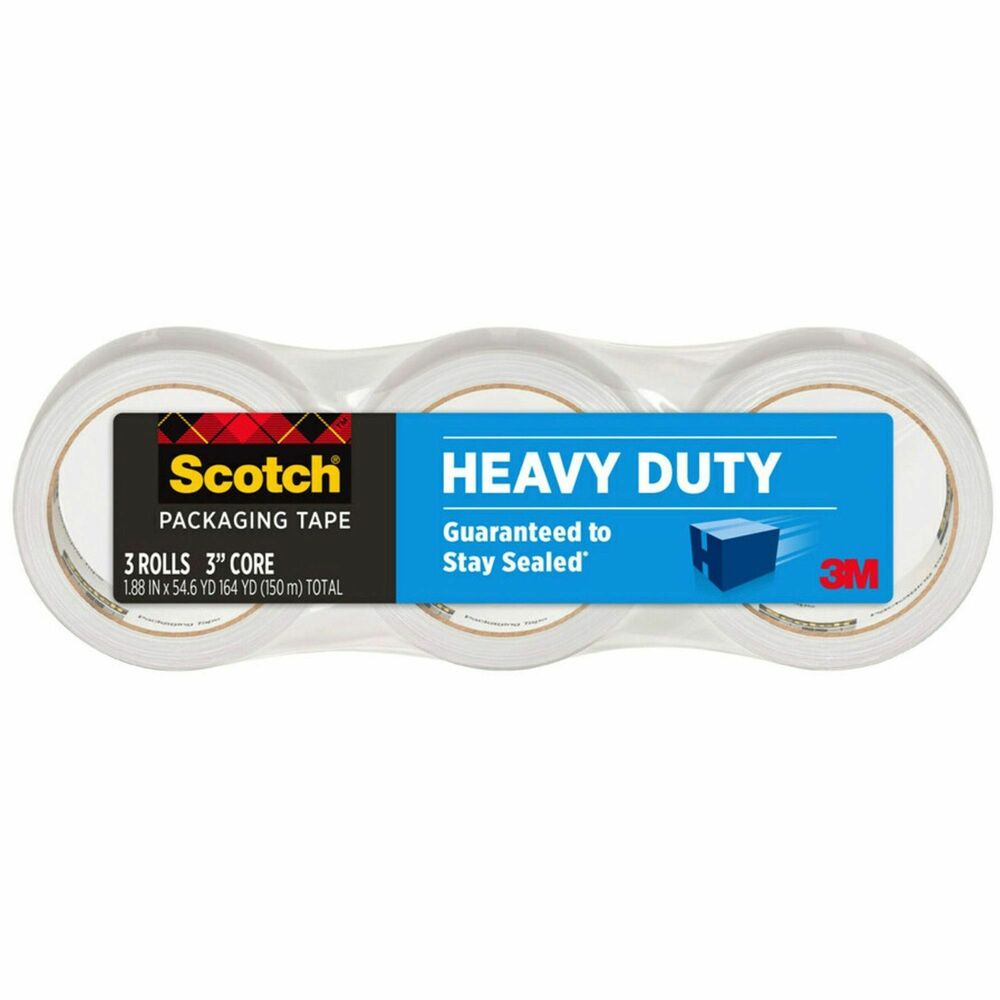 Image of 3M Packaging Tape Refill, 1-7/8"x54.6 Yds, 3/PK, Clear