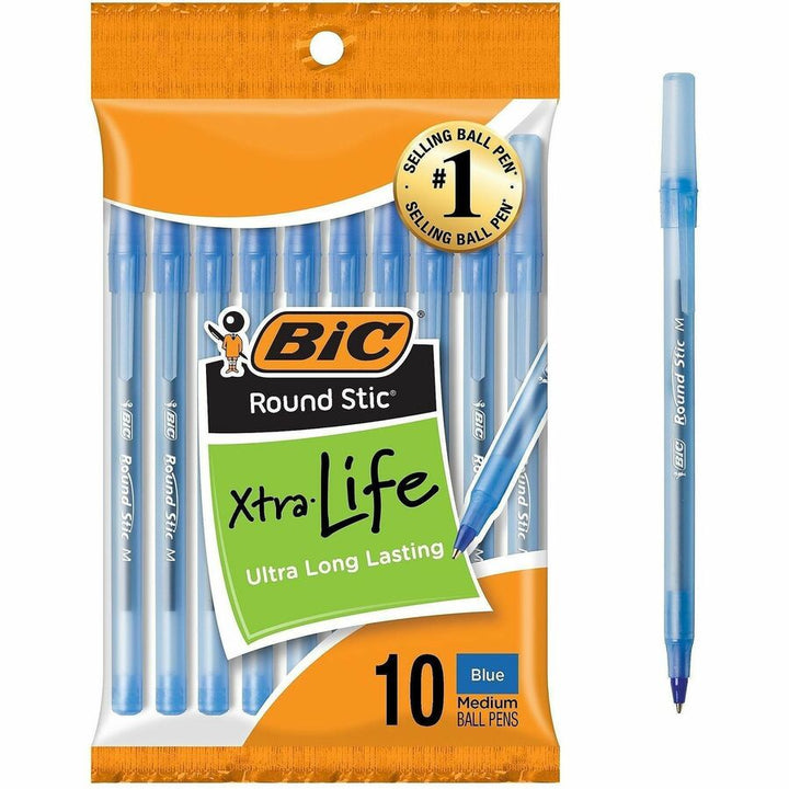 Image of BIC® Ballpoint Pens, Stick, Med Point, 10/PK, Blue Ink
