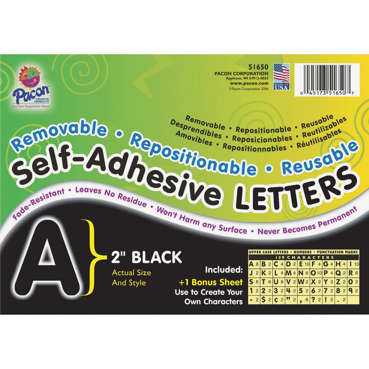 Image of Pacon® Self-Adhesive Letters, 2", 159 Characters/PK, Black