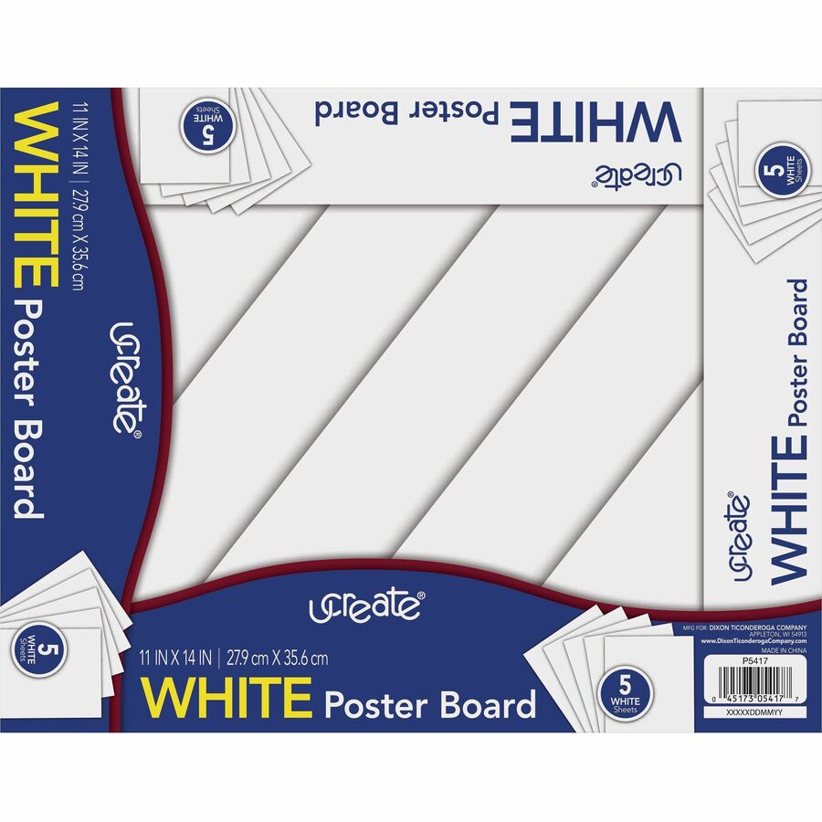Image of Pacon® Poster Board, Recyclable, 11"x14", 5 Sht/PK, White