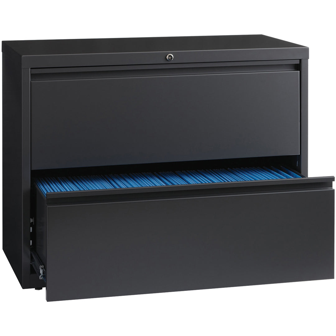 Image of Lorell Lateral File, 2-Drawer, 36"x18-5/8"x28-1/8", Charcoal