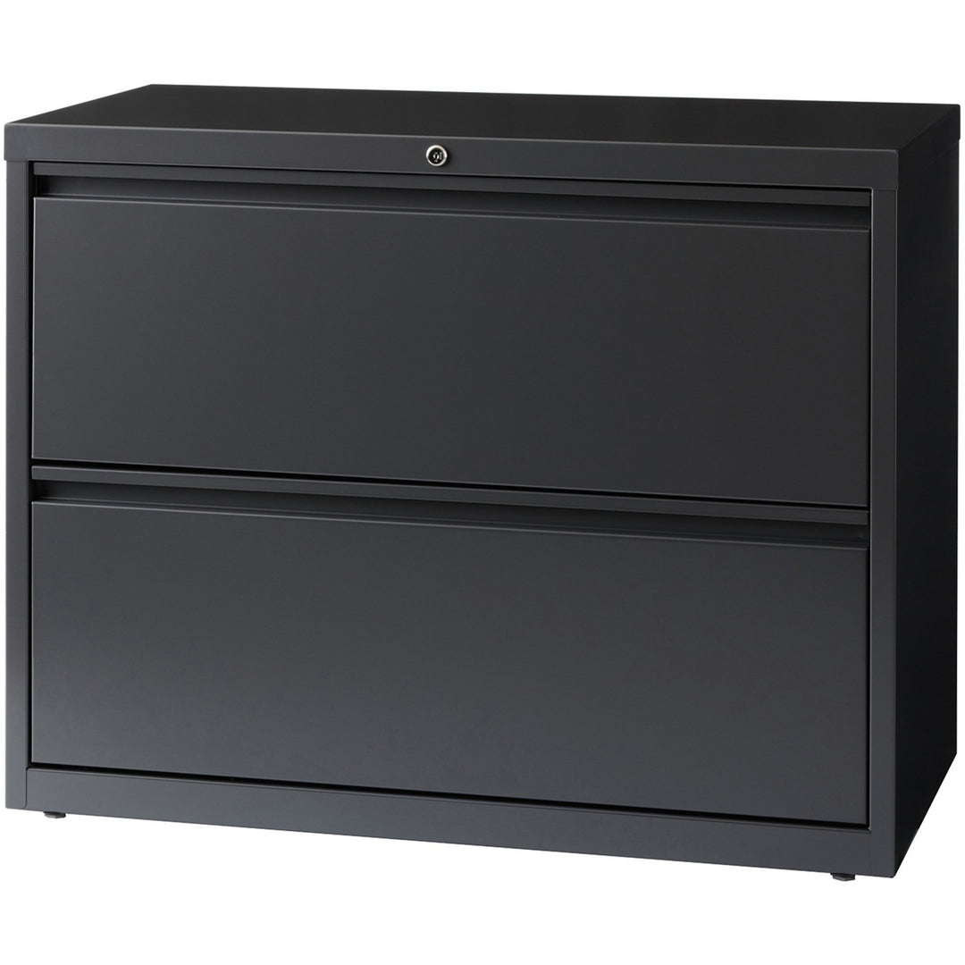 Image of Lorell Lateral File, 2-Drawer, 36"x18-5/8"x28-1/8", Charcoal