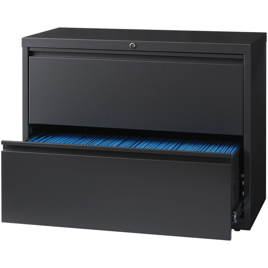 Image of Lorell Lateral File, 2-Drawer, 36"x18-5/8"x28-1/8", Charcoal
