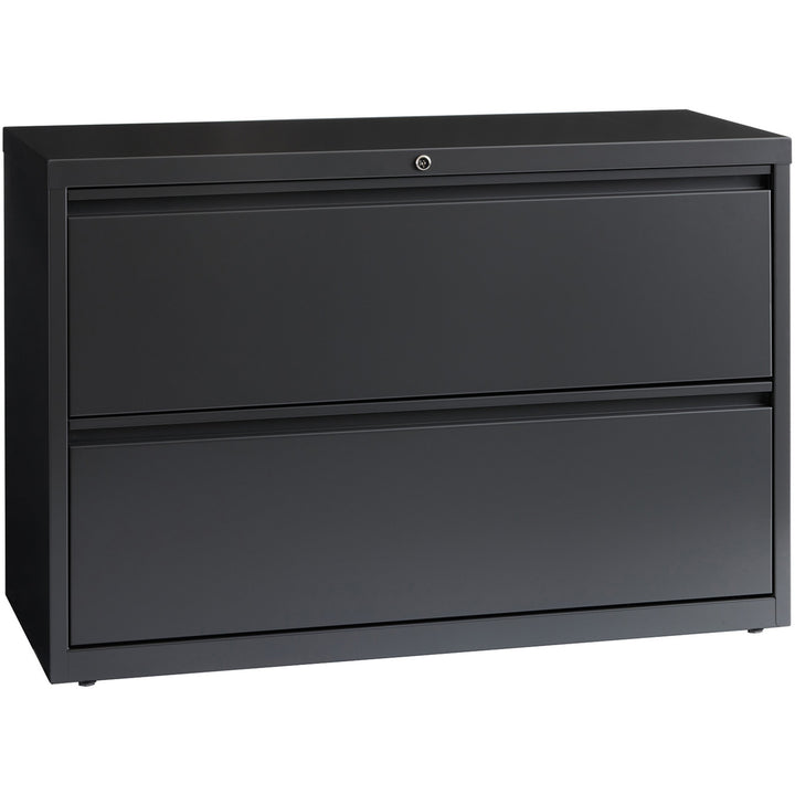 Image of Lorell Lateral File, 2-Drawer, 42"x18-5/8"x28-1/8", Charcoal