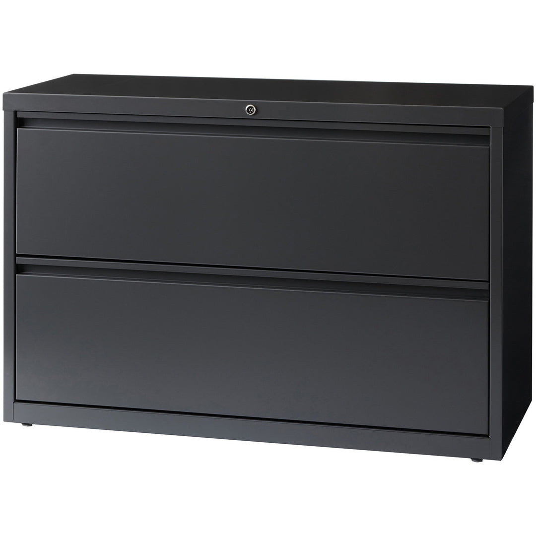 Image of Lorell Lateral File, 2-Drawer, 42"x18-5/8"x28-1/8", Charcoal
