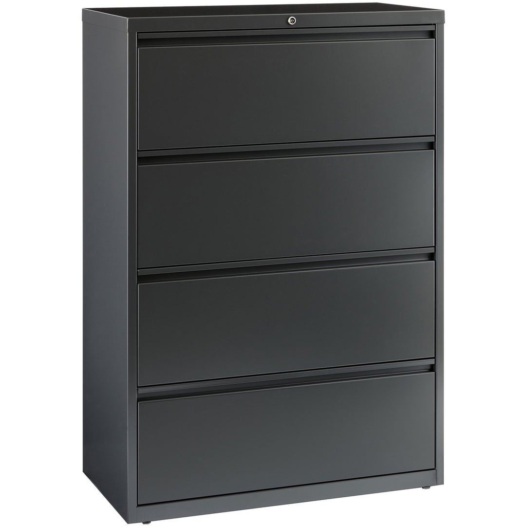 Image of Lorell Lateral File, 4-Drawer, 36"x18-5/8"x52-1/2", Charcoal
