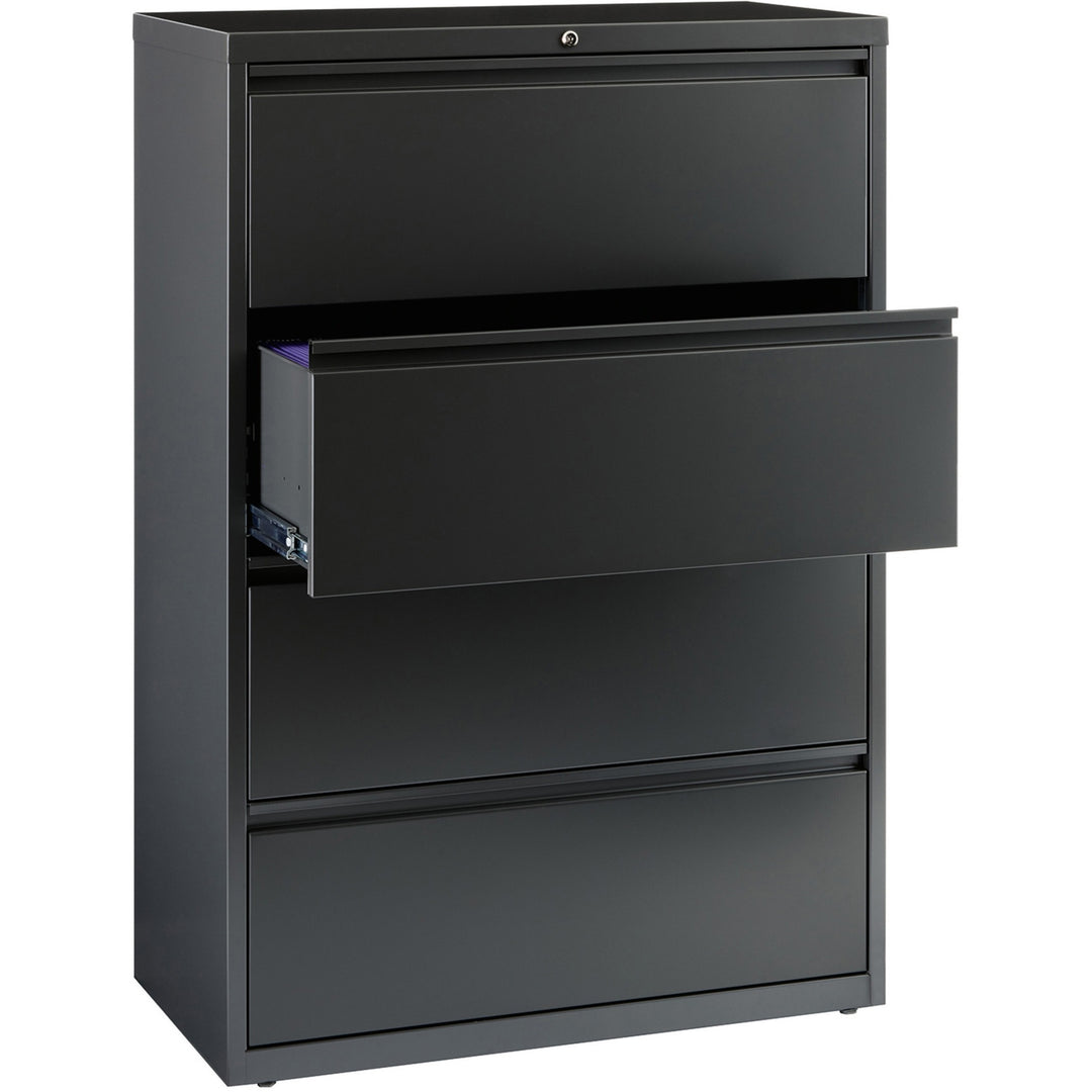 Image of Lorell Lateral File, 4-Drawer, 36"x18-5/8"x52-1/2", Charcoal