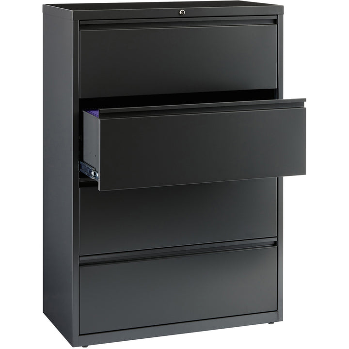 Image of Lorell Lateral File, 4-Drawer, 36"x18-5/8"x52-1/2", Charcoal