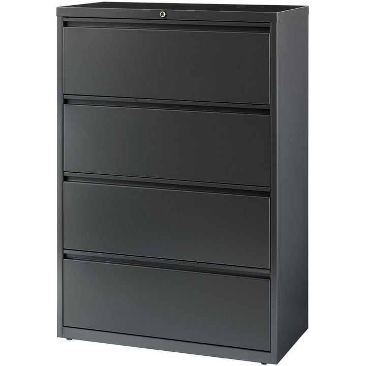 Image of Lorell Lateral File, 4-Drawer, 36"x18-5/8"x52-1/2", Charcoal