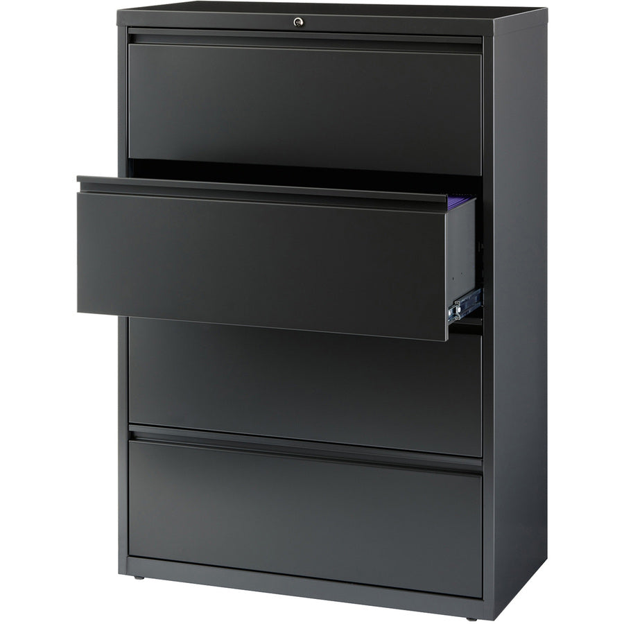 Image of Lorell Lateral File, 4-Drawer, 36"x18-5/8"x52-1/2", Charcoal
