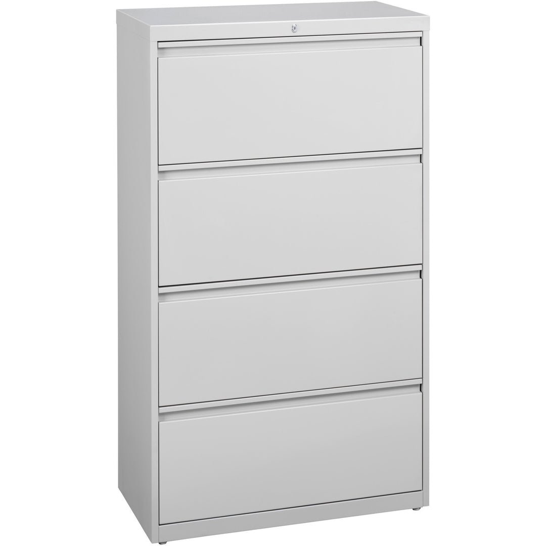 Image of Lorell Lateral File, 4-Drawer, 36"x18-5/8"x52-1/2", Lt Gray