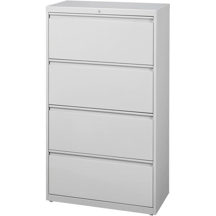 Image of Lorell Lateral File, 4-Drawer, 36"x18-5/8"x52-1/2", Lt Gray