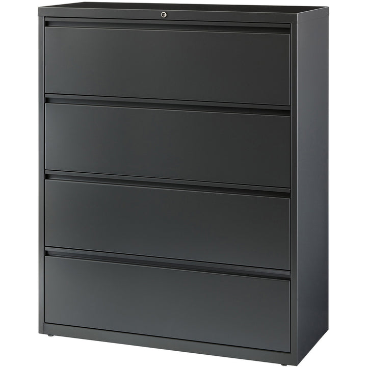 Image of Lorell Lateral File, 4-Drawer, 42"x18-5/8"x52-1/2", Charcoal