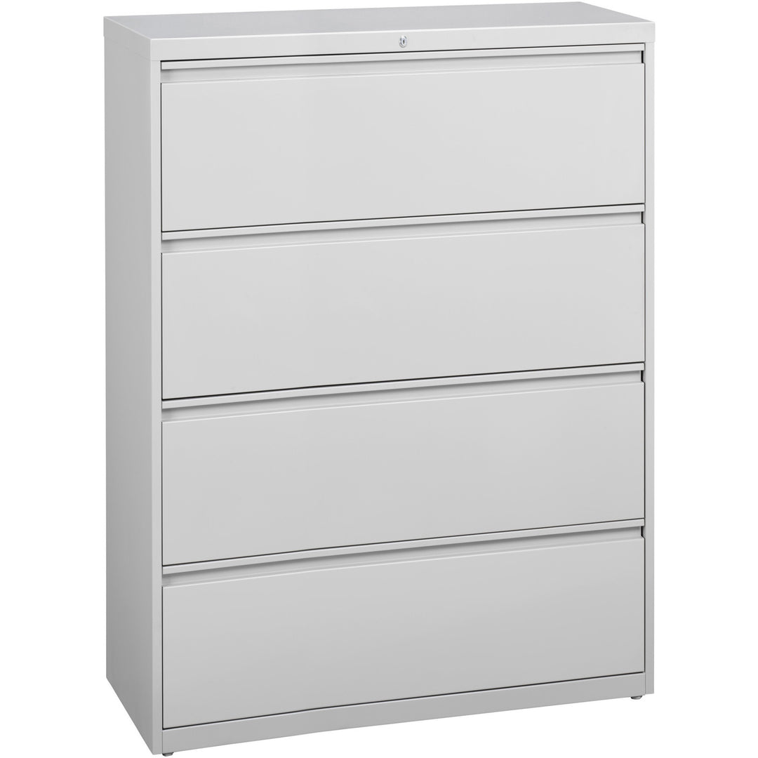 Image of Lorell Lateral File, 4-Drawer, 42"x18-5/8"x52-1/2", Lt Gray