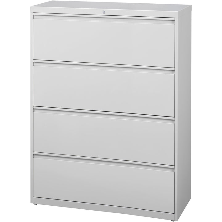 Image of Lorell Lateral File, 4-Drawer, 42"x18-5/8"x52-1/2", Lt Gray