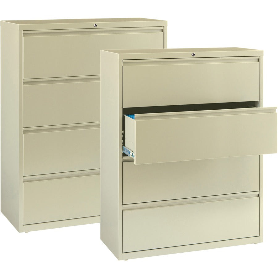 Image of Lorell Lateral File, 4-Drawer, 42"x18-5/8"x52-1/2", Putty