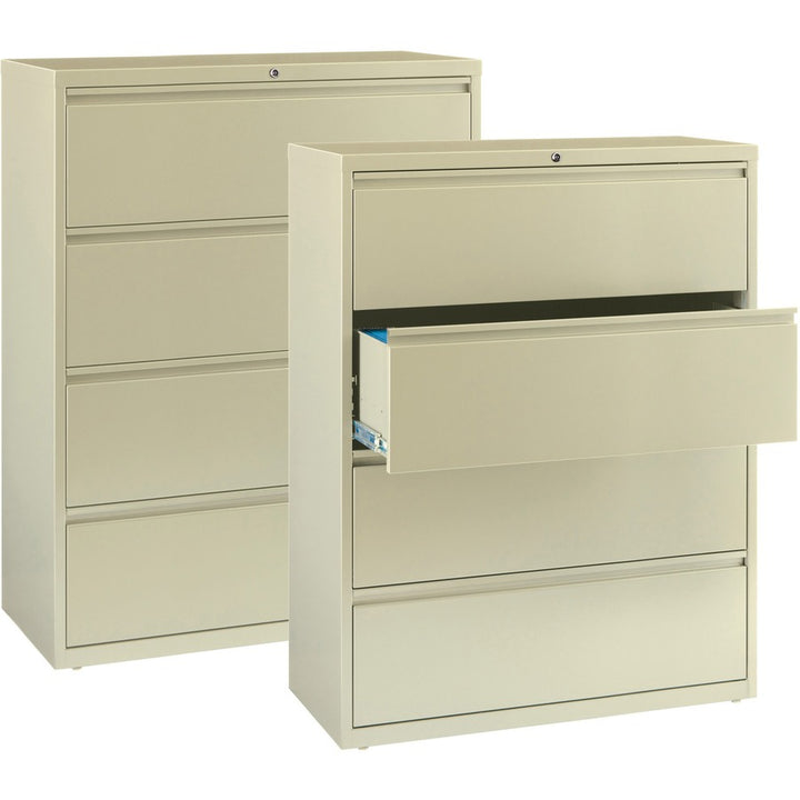 Image of Lorell Lateral File, 4-Drawer, 42"x18-5/8"x52-1/2", Putty
