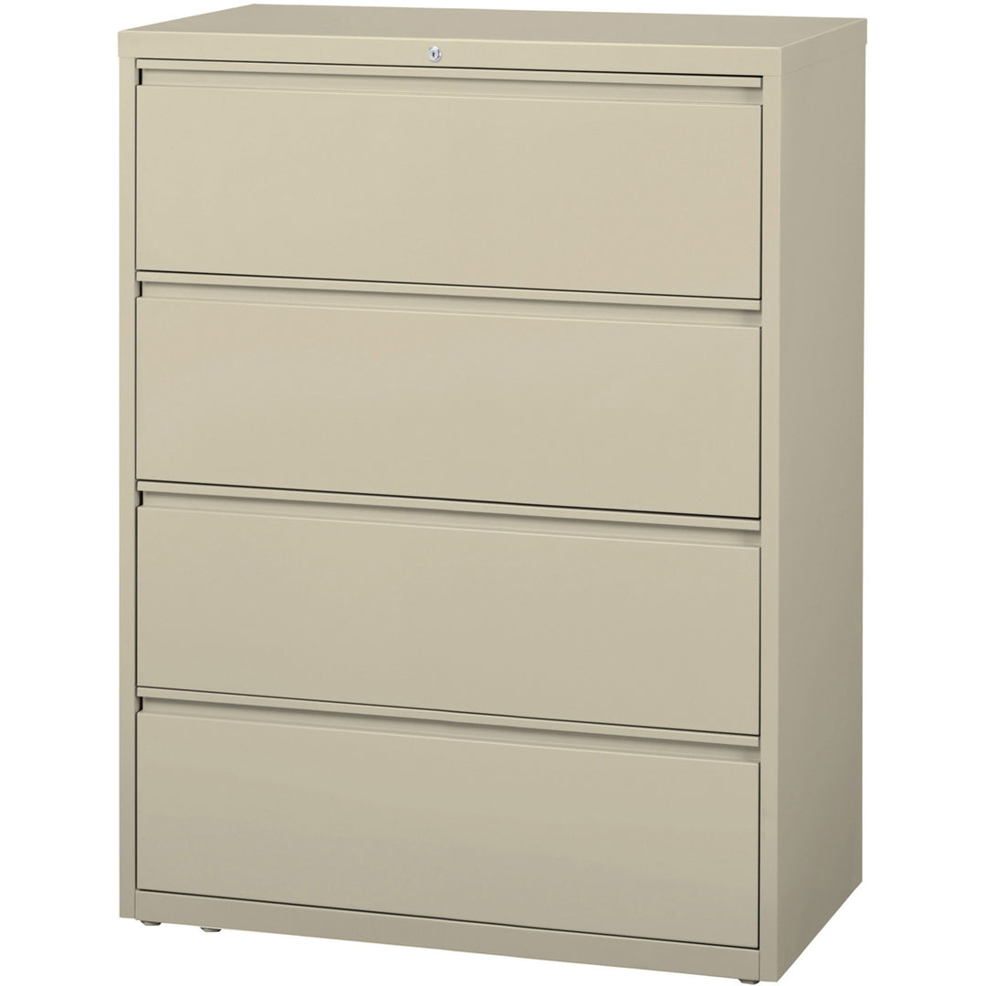 Image of Lorell Lateral File, 4-Drawer, 42"x18-5/8"x52-1/2", Putty