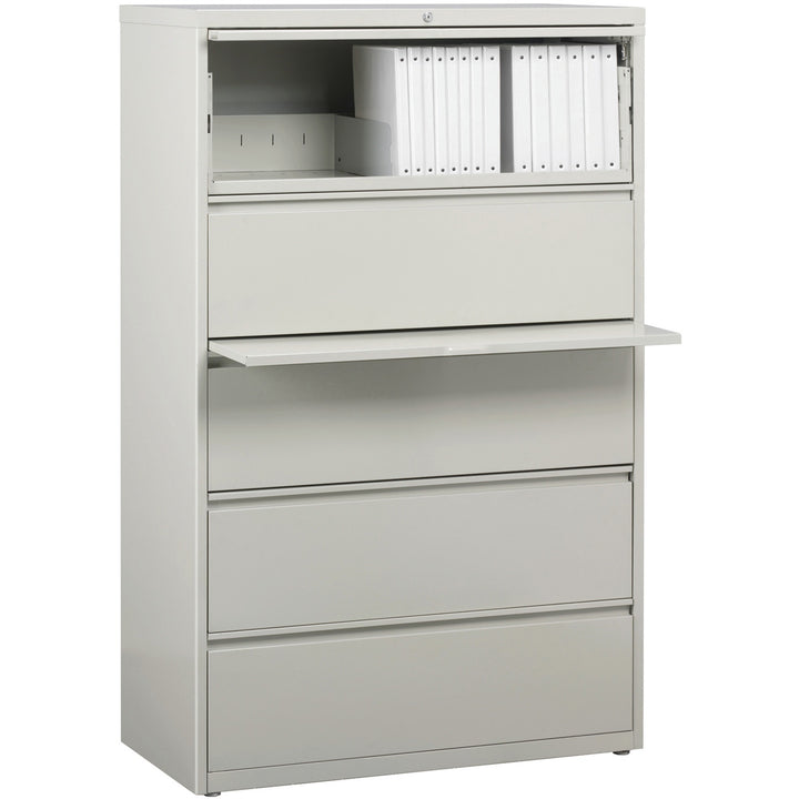 Image of Lorell Lateral File,5-Drawer,36"x18-5/8"x67-5/8", Lt Gray