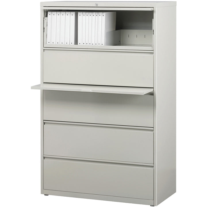 Image of Lorell Lateral File,5-Drawer,36"x18-5/8"x67-5/8", Lt Gray