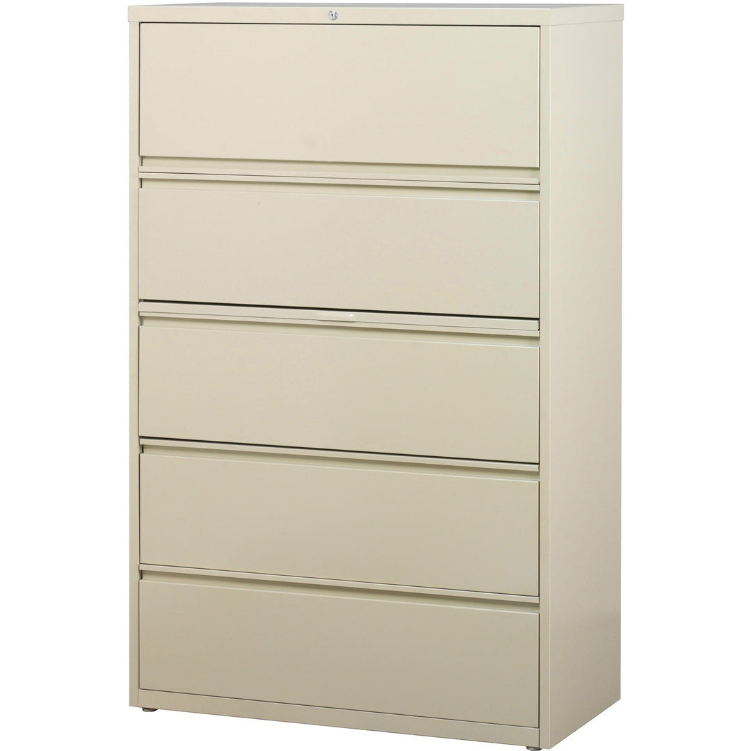 Image of Lorell Lateral File, 5-Drawer, 36"x18-5/8"x67-5/8", Putty