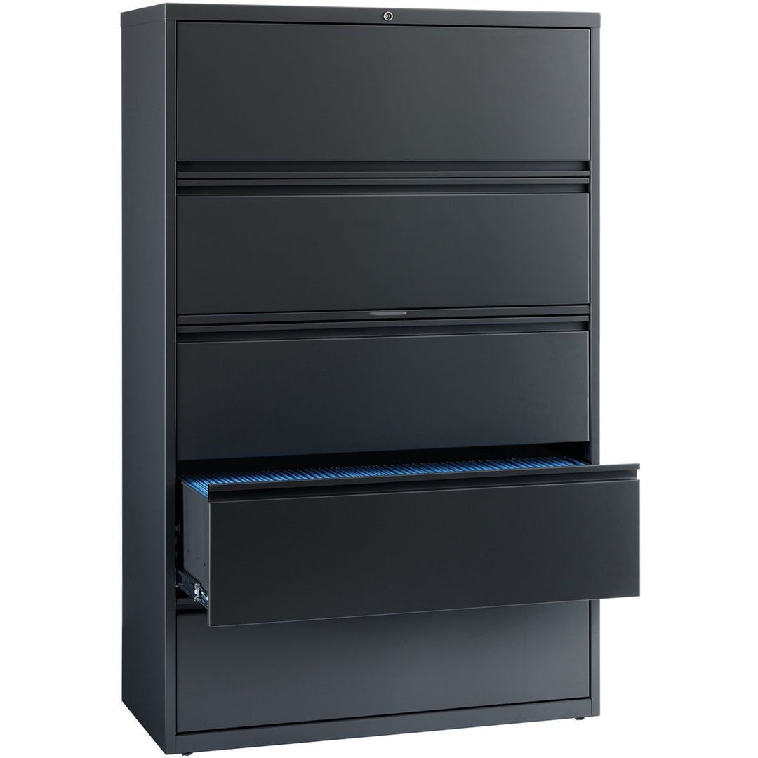 Image of Lorell Lateral File,5-Drawer,42"x18-5/8"x67-11/16",Charcoal