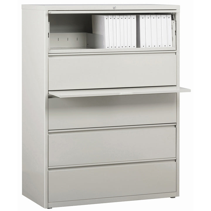 Image of Lorell Lateral File,5-Drawer,42"x18-5/8"x67-5/8", Lt Gray