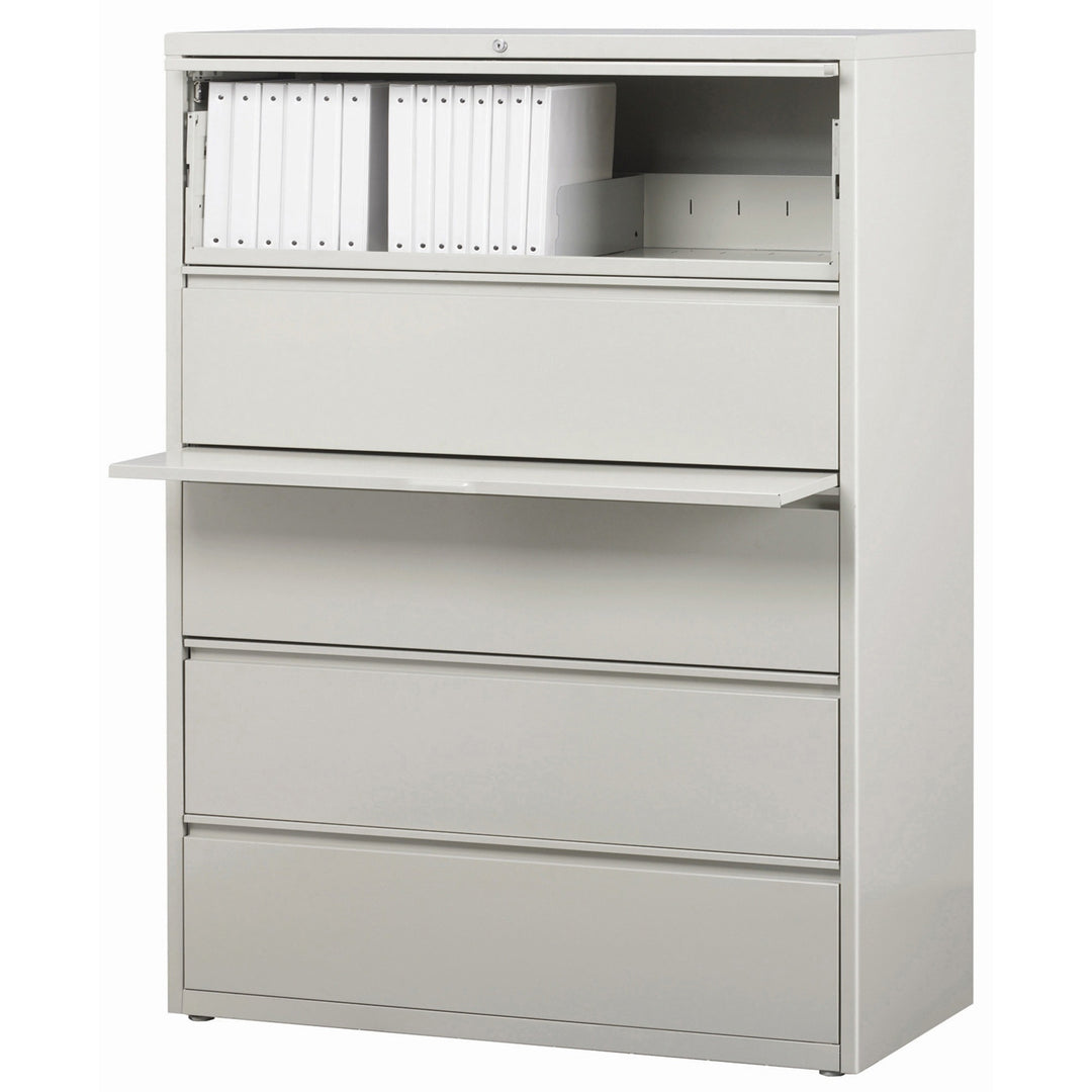 Image of Lorell Lateral File,5-Drawer,42"x18-5/8"x67-5/8", Lt Gray