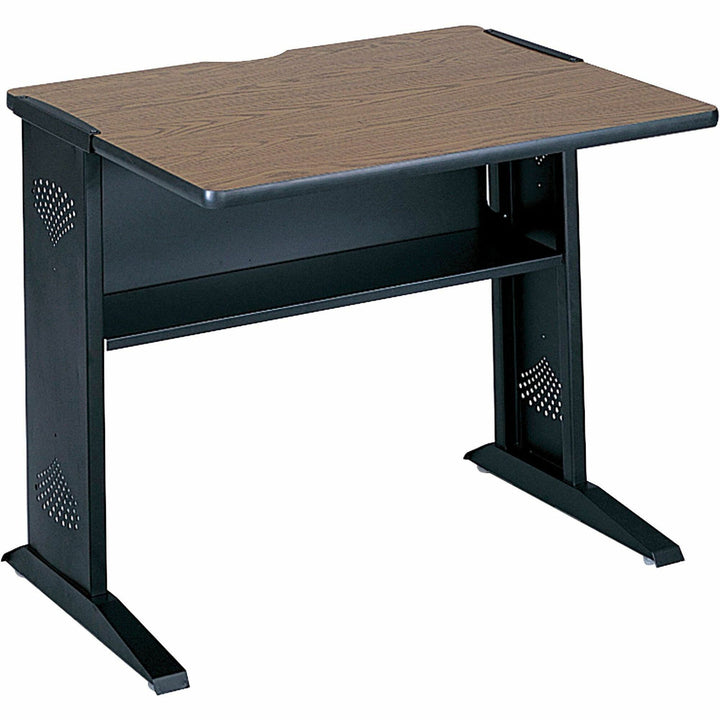 Image of Safco® Computer Desk With Reversible Top, 35.5" X 28" X 30", Mahogany/medium Oak/black