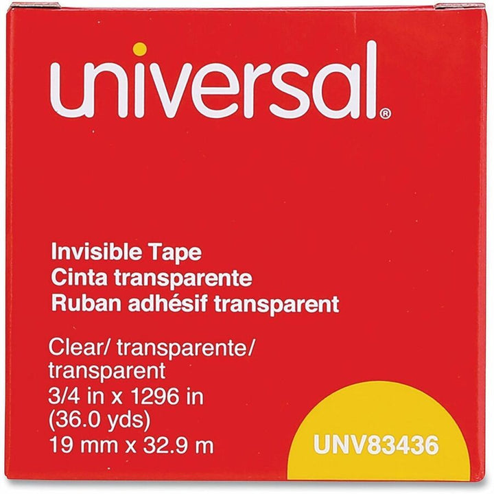 Image of Universal UNV83436 Invisible Tape, 1" Core, 0.75" x 36 yds, Clear