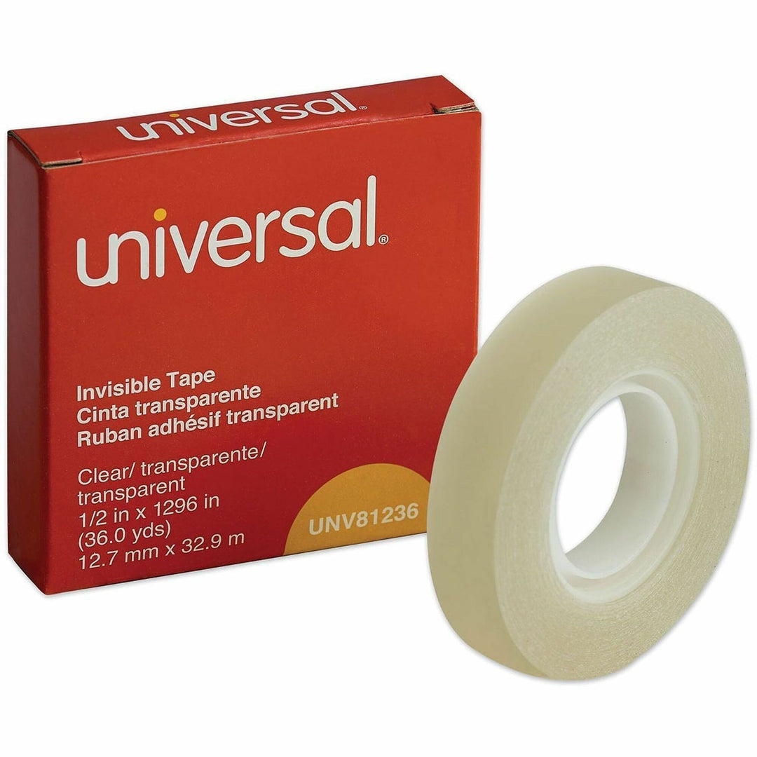 Image of Universal UNV81236 Invisible Tape, 1" Core, 0.5" x 36 yds, Clear