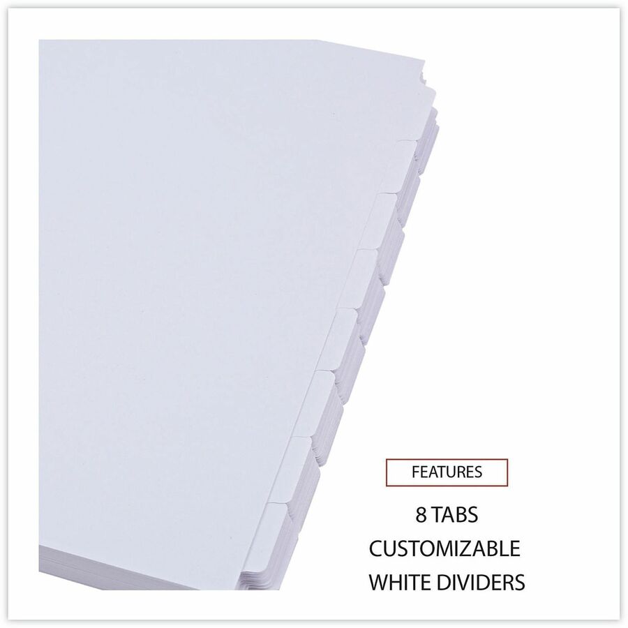 Image of Universal UNV20845 Self-Tab Index Dividers, 8-Tab, 11 x 8.5, White, 24 Sets