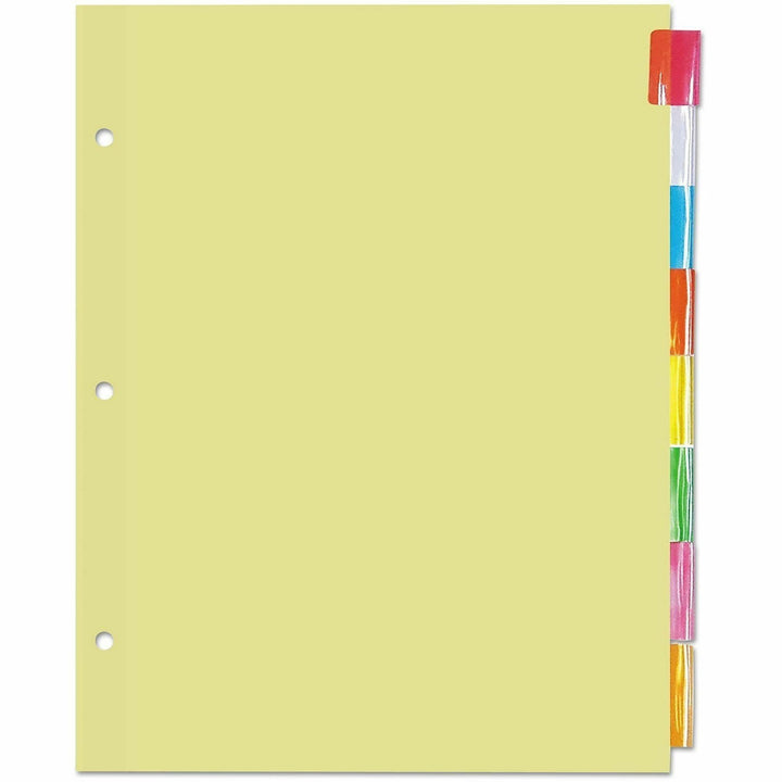 Image of Universal UNV20840 Insertable Tab Index, 8-Tab, 11 x 8.5, Buff, Assorted Tabs, 24 Sets