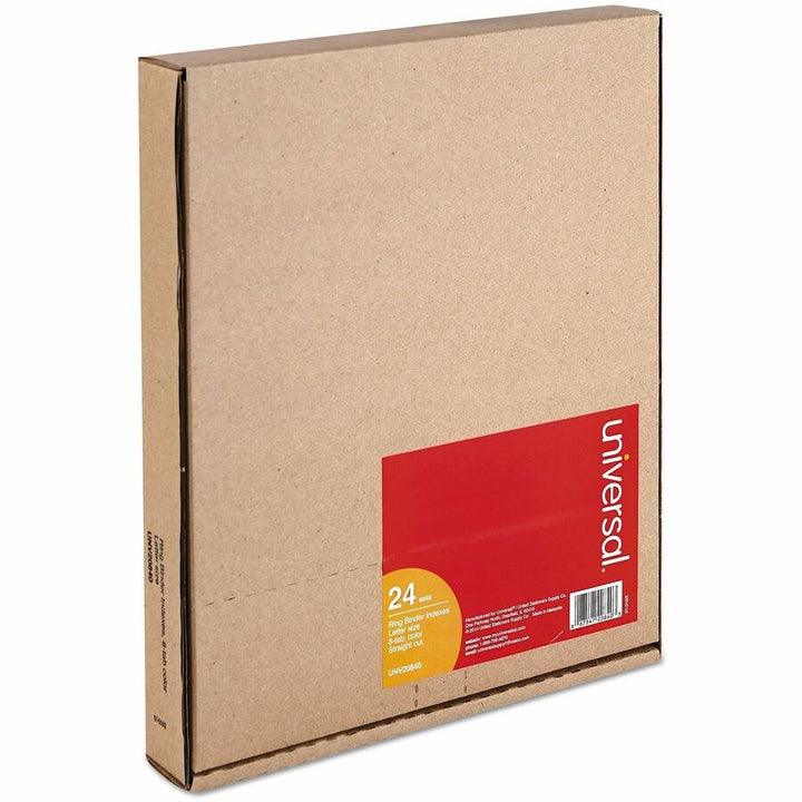 Image of Universal UNV20840 Insertable Tab Index, 8-Tab, 11 x 8.5, Buff, Assorted Tabs, 24 Sets