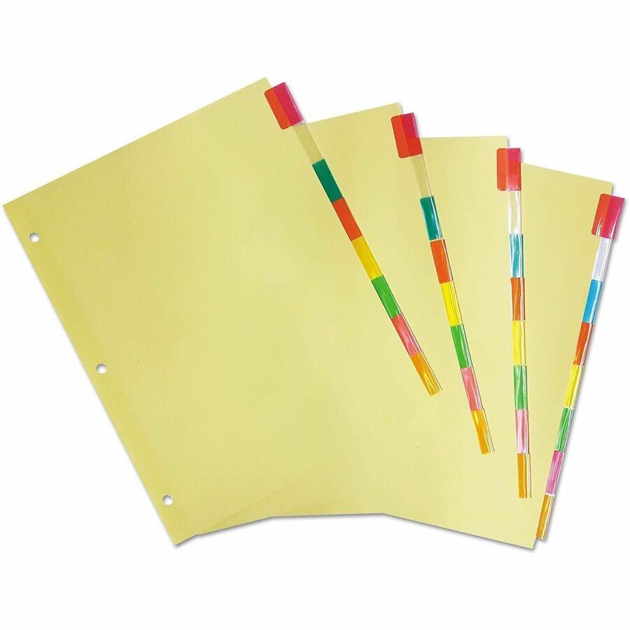 Image of Universal UNV20840 Insertable Tab Index, 8-Tab, 11 x 8.5, Buff, Assorted Tabs, 24 Sets