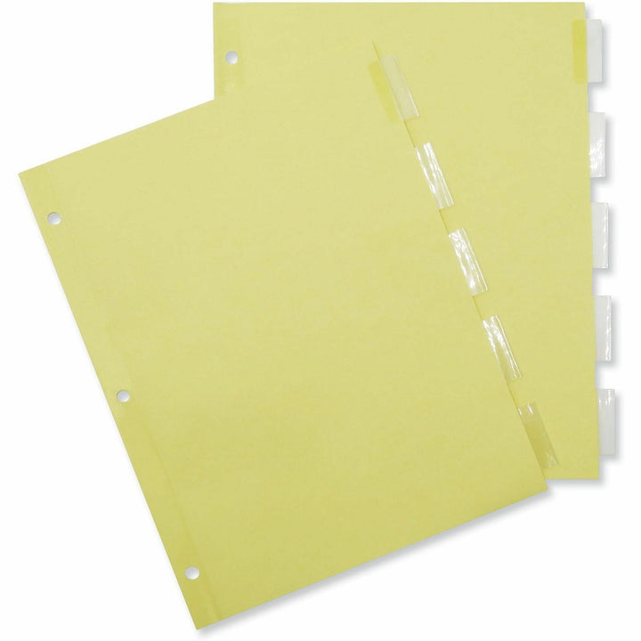 Image of Universal UNV20831 Insertable Tab Index, 5-Tab, 11 x 8.5, Buff, Clear Tabs, 24 Sets