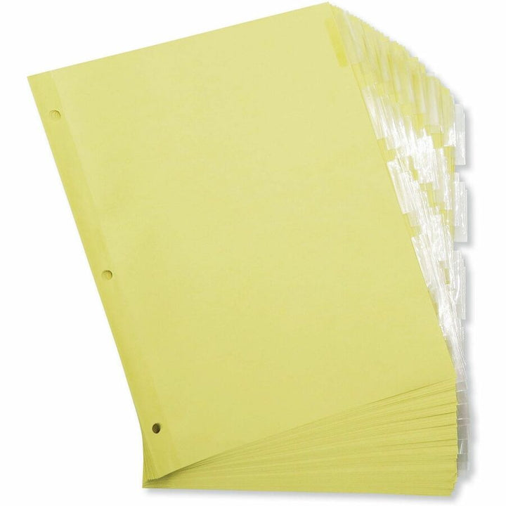 Image of Universal UNV20831 Insertable Tab Index, 5-Tab, 11 x 8.5, Buff, Clear Tabs, 24 Sets