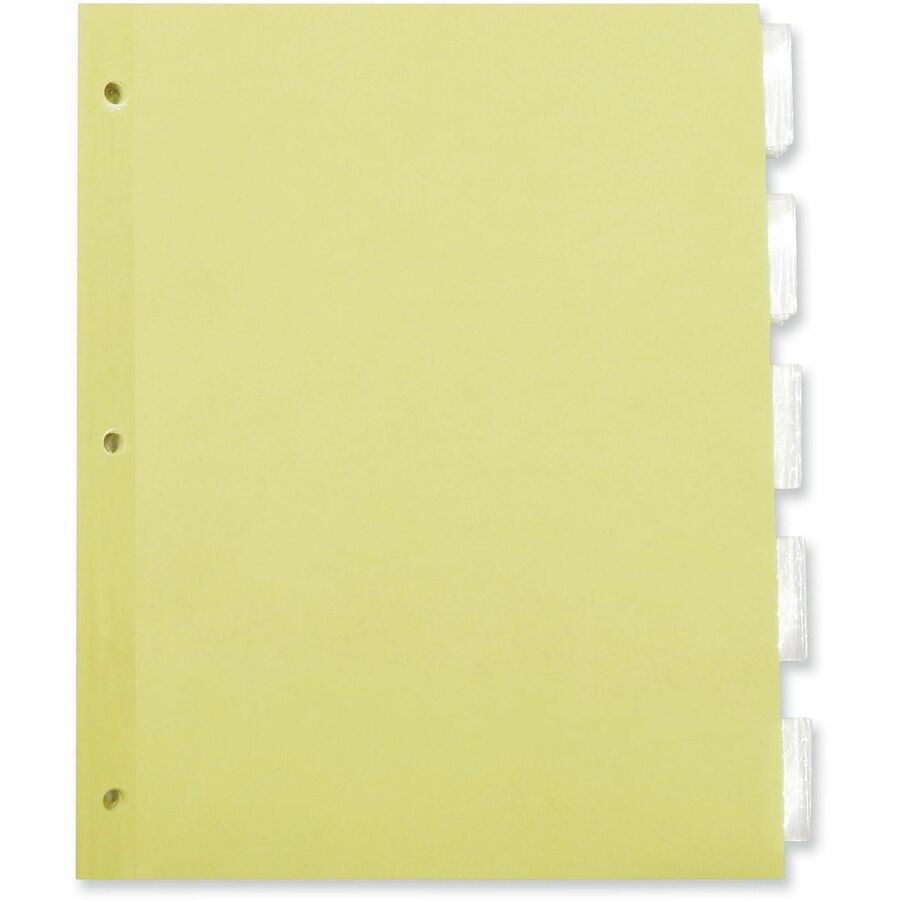 Image of Universal UNV20831 Insertable Tab Index, 5-Tab, 11 x 8.5, Buff, Clear Tabs, 24 Sets