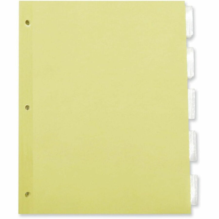 Image of Universal UNV20831 Insertable Tab Index, 5-Tab, 11 x 8.5, Buff, Clear Tabs, 24 Sets