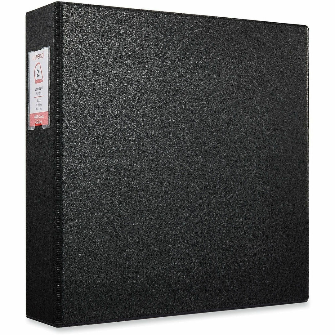 Image of Universal® Deluxe Non-View D-Ring Binder With Label Holder, 3 Rings, 2" Capacity, 11 X 8.5, Black